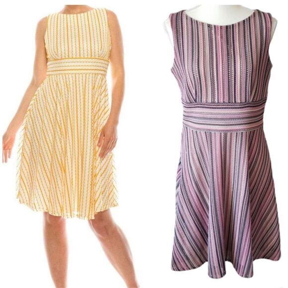 Gabby Skye Sleeveless Crochet Stripe A-Line Dress Size 6 - Picture 1 of 14